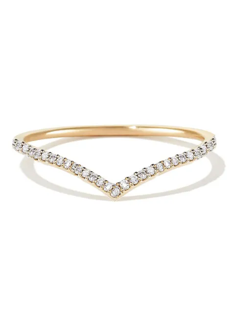 Ring | Valentina V Pavé | 18K Gold Plated