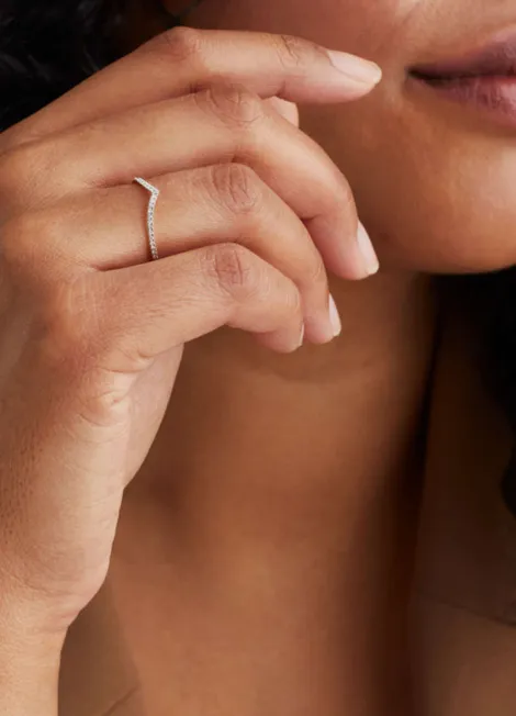 Ring | Valentina V Pavé | 18K Gold Plated