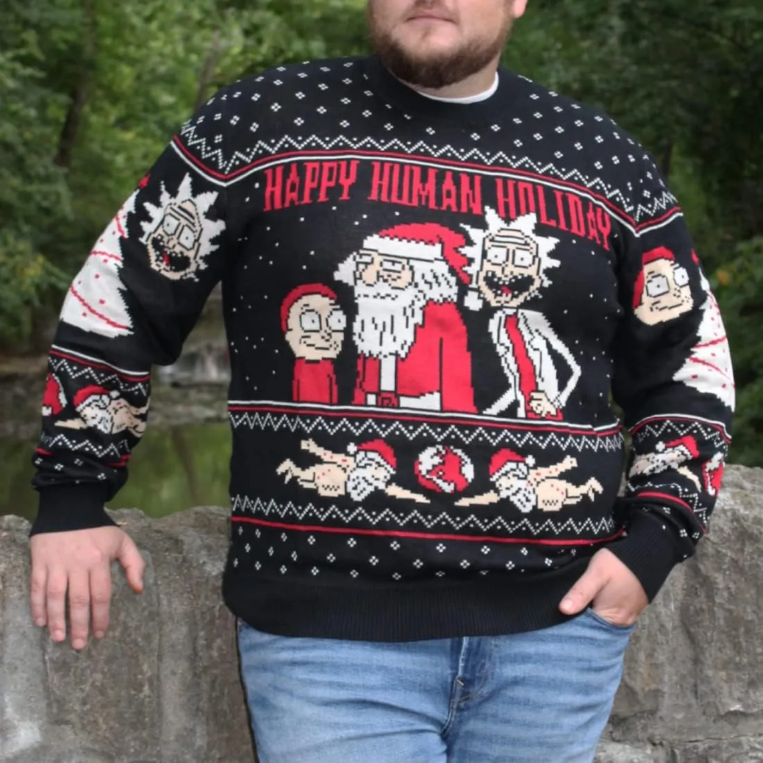 Ripple Junction Official Rick and Morty Christmas Sweaters for Men or Women - Ugly Novelty Sweater Gift