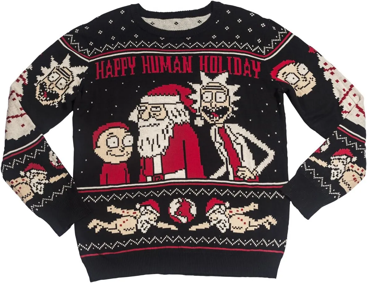 Ripple Junction Official Rick and Morty Christmas Sweaters for Men or Women - Ugly Novelty Sweater Gift