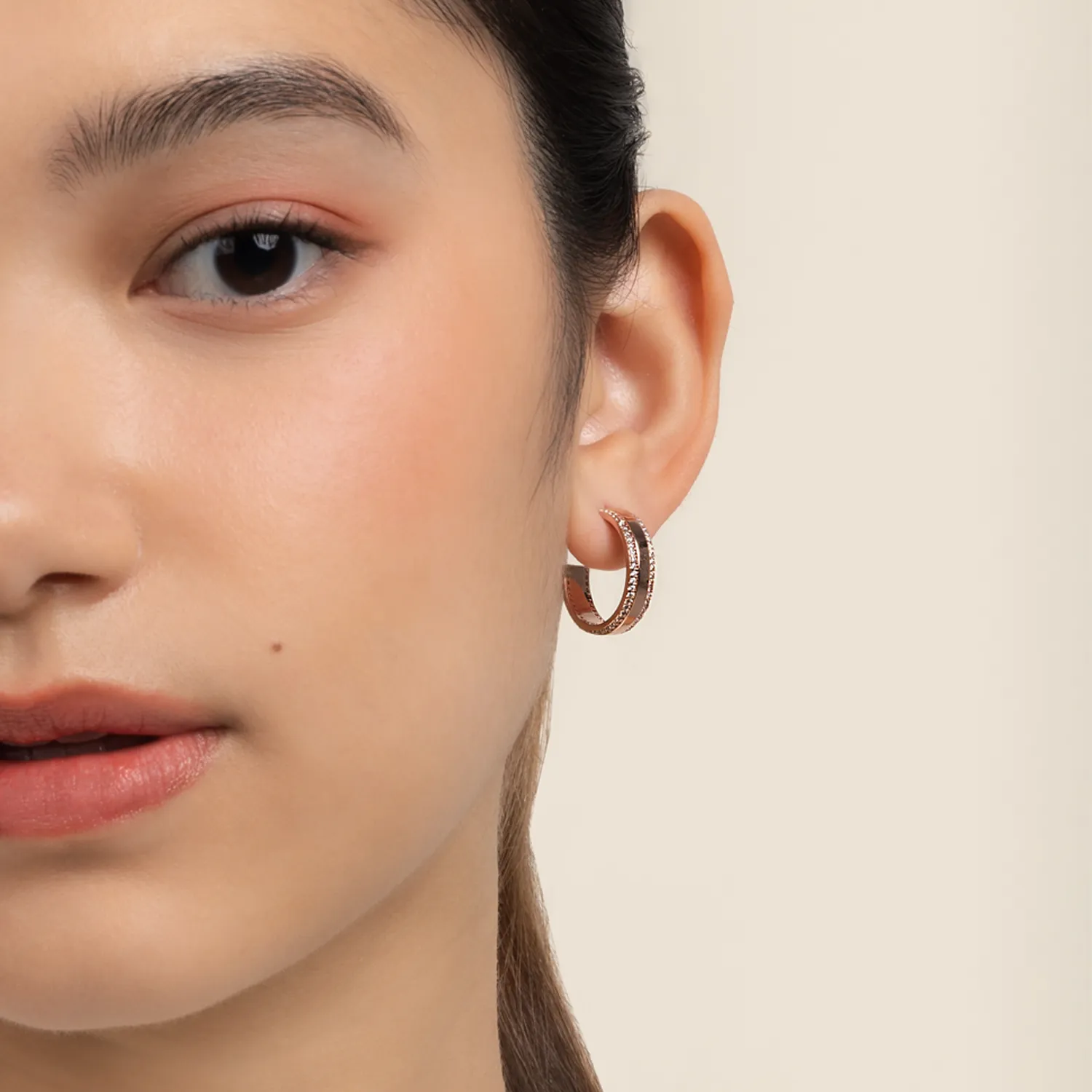 Rose Gold Simone Hoops