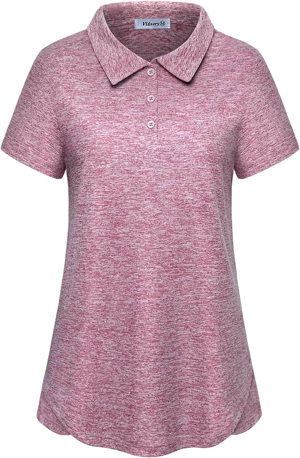 Vldnery Polo Shirts for Women 3-Button Collared Short Sleeve Moisture Wicking Athletic Loose Yoga Tennis Golf Shirts
