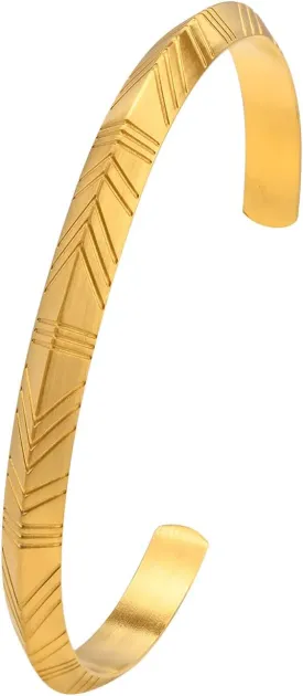 VNOX Norse Viking Jewelry Gifts Mens Womens Cuff Bracelet Norse Viking Nordic 24 Alphabet Runes Bracelet Mobius Twist Cuff Bracelet Pagan Amulet Talisman Bracelet (3.Arrows-Gold Plated [Medium])