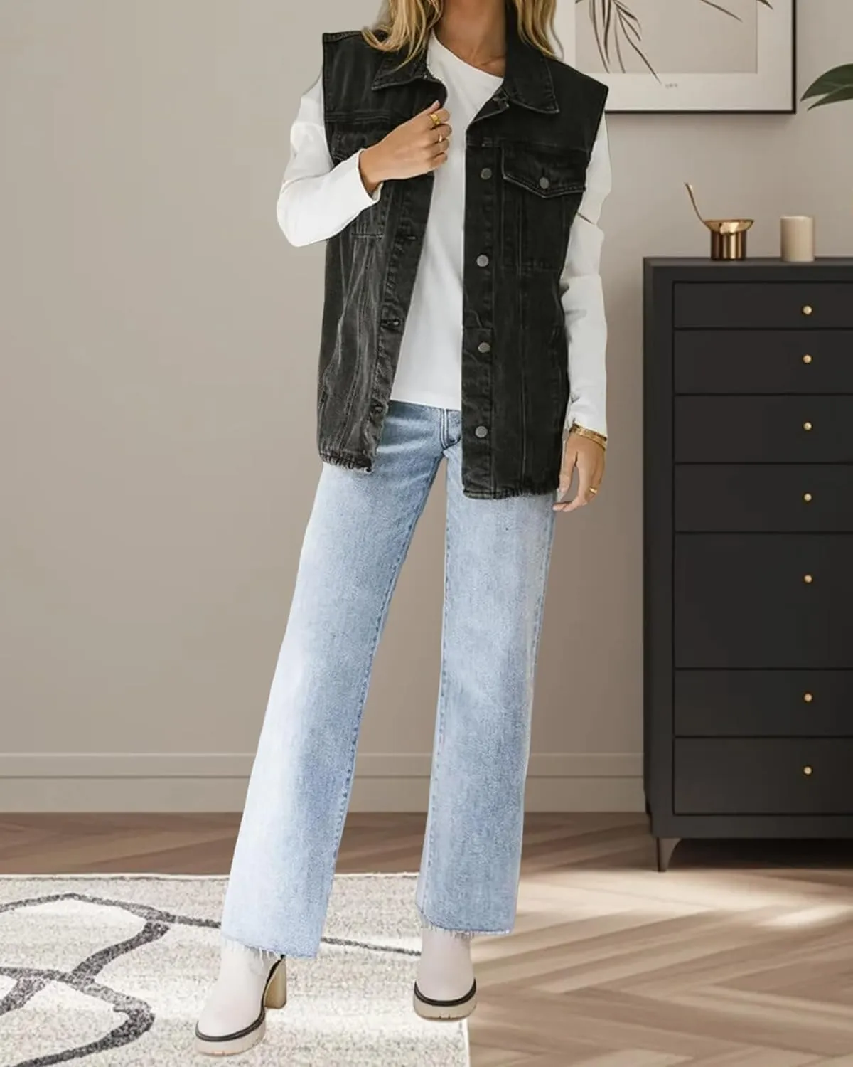 Women's High Waisted Straight Wide Leg Jeans Casual Loose Baggy Y2k Boyfriend Stretchy Denim Pants