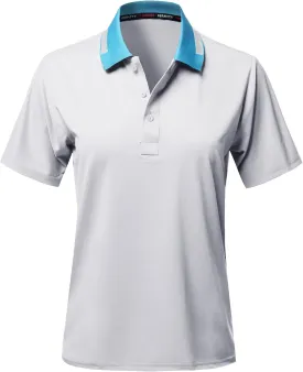 Women's Solid Cool Dri-Fit Active Leisure Short Sleeve Polo T-Shirt Tee