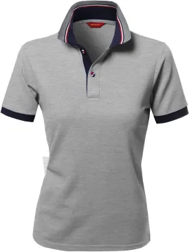 Women's Solid Cool Dri-Fit Active Leisure Short Sleeve Polo T-Shirt Tee